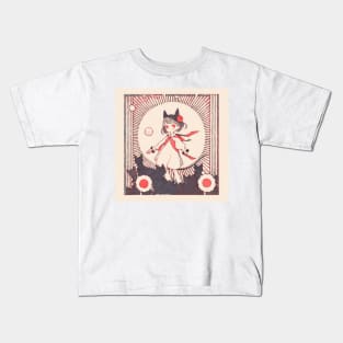 Paper Illustration of Devil Girl Kids T-Shirt